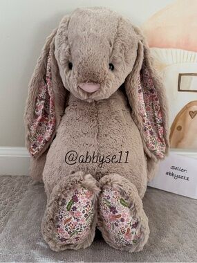 Jellycat Blossom Beige Bunny 'Petal' - Huge/Big - Authentic - BNWT - Fast Ship